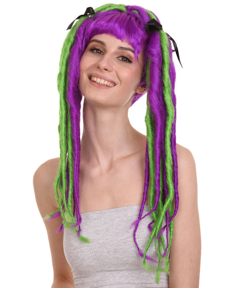 Neon Dreadlock Wig | Fancy Cosplay Halloween Wig | Premium Breathable Capless Cap