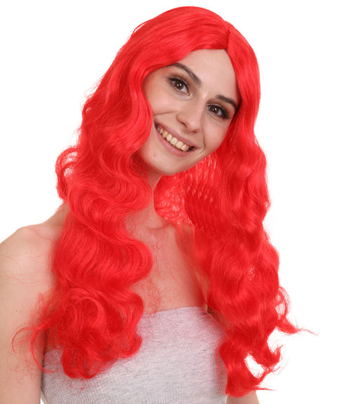 Womens Sea Princess | Red Long TV/Movie Wig | Premium Breathable Capless Cap