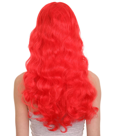 Womens Sea Princess | Red Long TV/Movie Wig | Premium Breathable Capless Cap