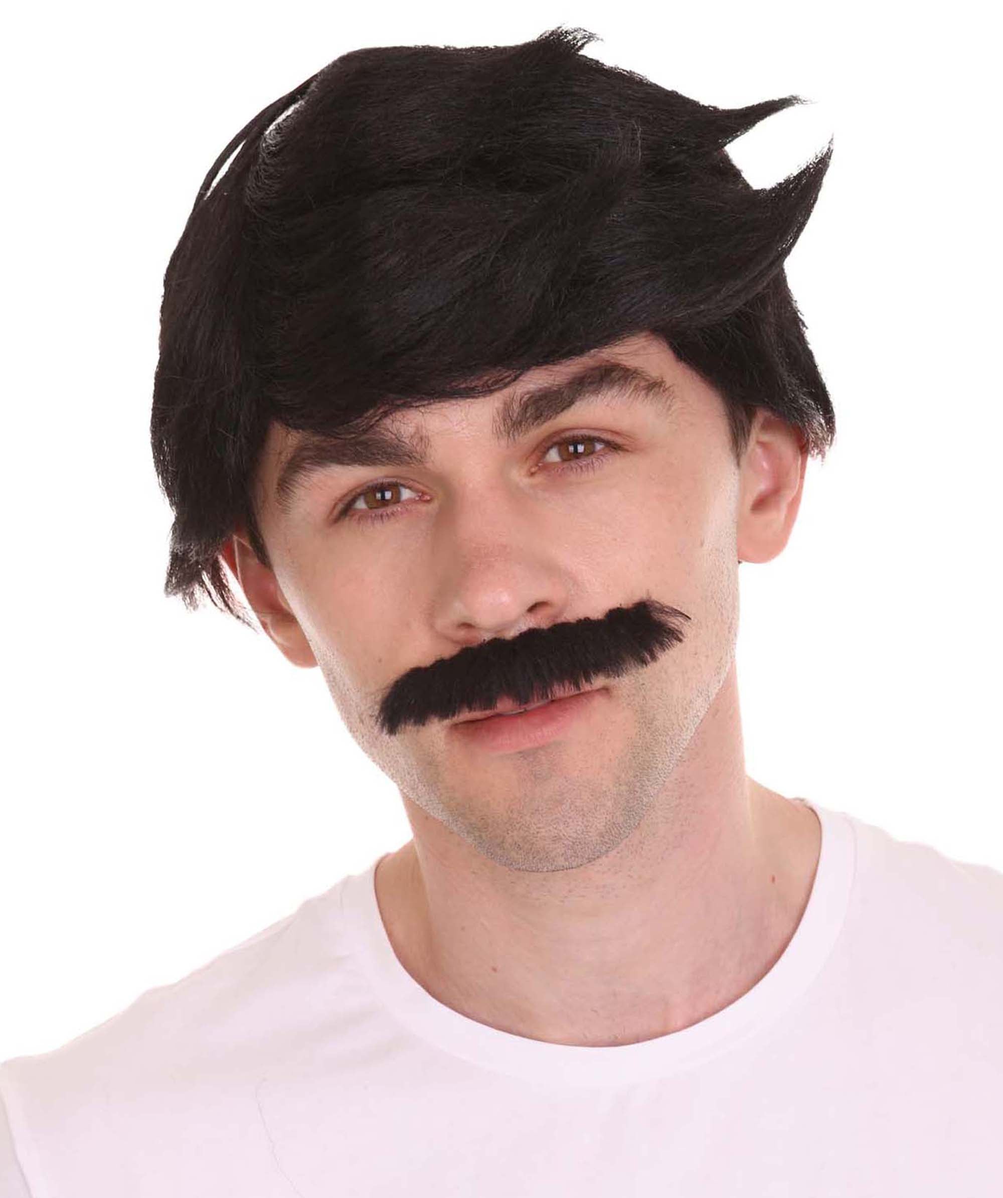 Black Cartoon Wig With Mustache Set Halloweenpartyonline 1666