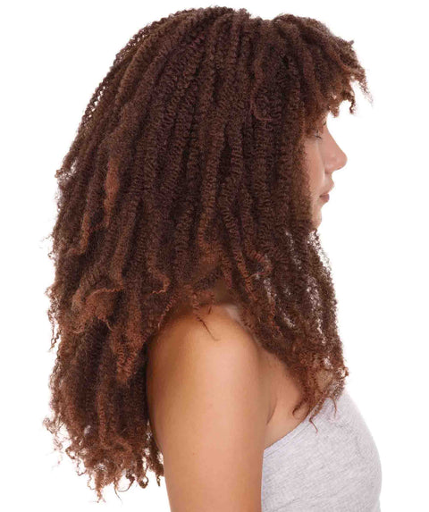 Adult Unisex Rasta Dreadlock Brown Wig | Plus Size Wig | Premium Breathable Capless Cap