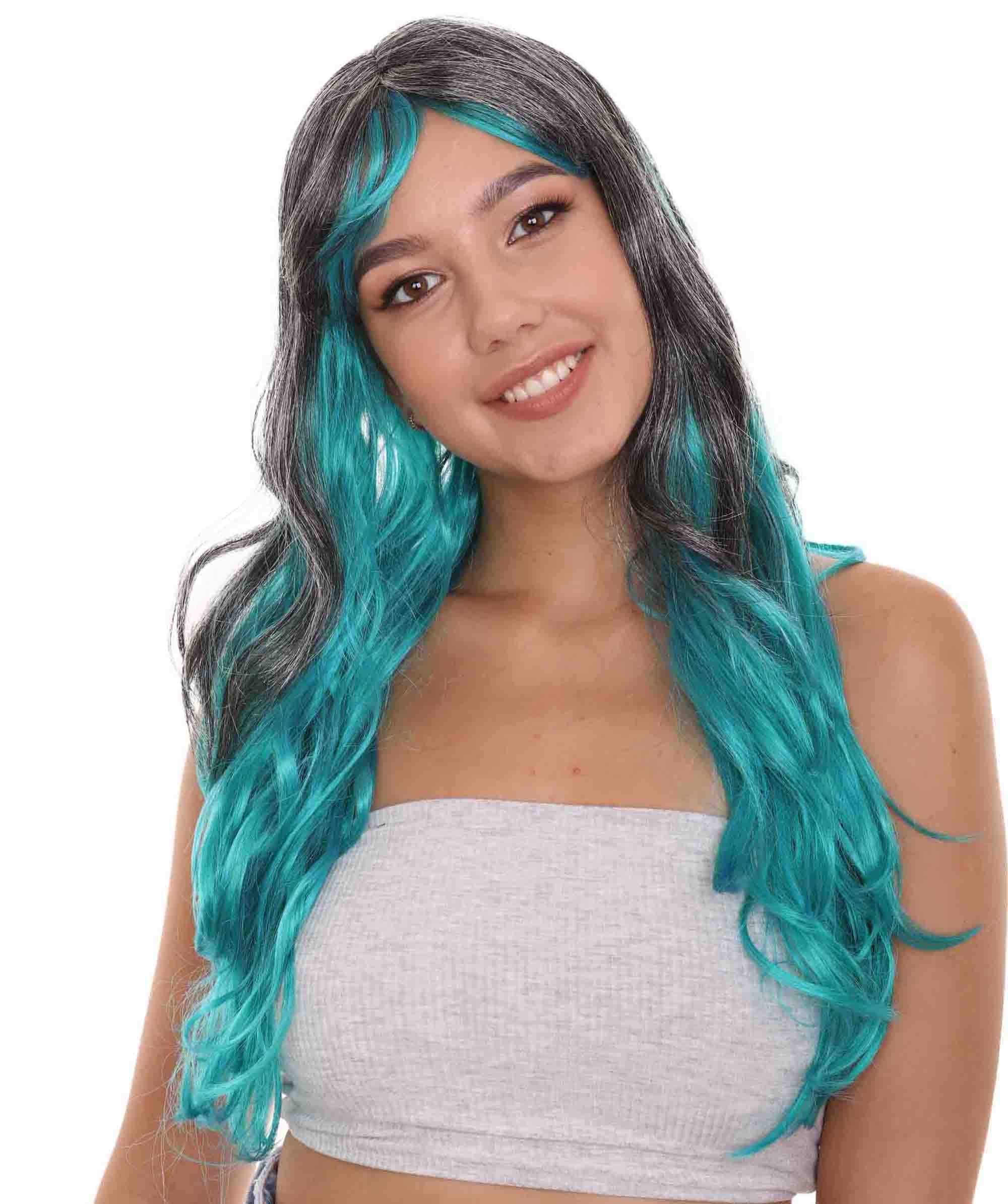 Ladies long curly wig 2 tone Women main image 3