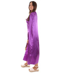 Violet V-Neck Slit Dress with Cloak