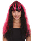 HPO Adult Women's Premium Black & Pink Streak Draculaura Monster Wig, Perfect for Halloween