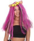 HPO Adult Women's New Monster Electrified Black and Pink Cosplay Wig, Perfect for Halloween, Flame-retardant Synthetic Fiber