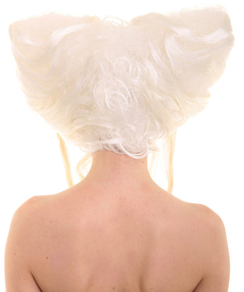 Womens Drag Princess Wig , White & Blonde Celebrity Wigs , Premium Breathable Capless Cap