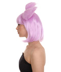 Singer Women's Wig | Neon Purple Pop Srar Wig With Bow | Premium Breathable Capless Cap