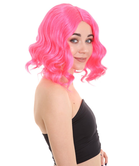 pink video game wig