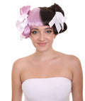 Singer Womens Wig | Purple Black Celebrity Wig With Bow | Premium Breathable Capless Cap