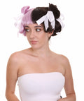 Singer Womens Wig | Purple Black Celebrity Wig With Bow | Premium Breathable Capless Cap