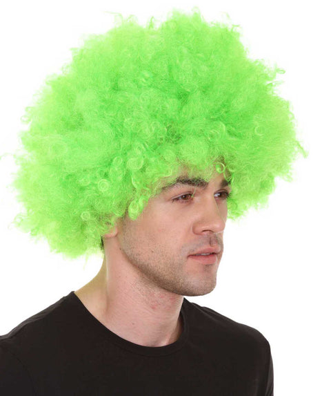 Super Afro Wig | Green Jumbo Cosplay Halloween Wig | Premium Breathable Capless Cap