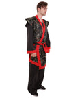 Adult Men's Deluxe Samurai Embroidery Japanese Asian Robe  Costume | Multicolor Cosplay Costume