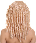 Film Star Long Spiral Curls Womens Wig | Blonde Fancy Character Cosplay Halloween Wig | Premium Breathable Capless Cap