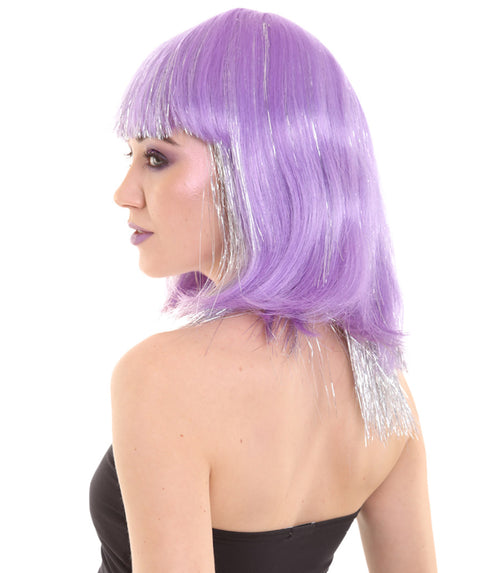 Long Violet Tinsel wig