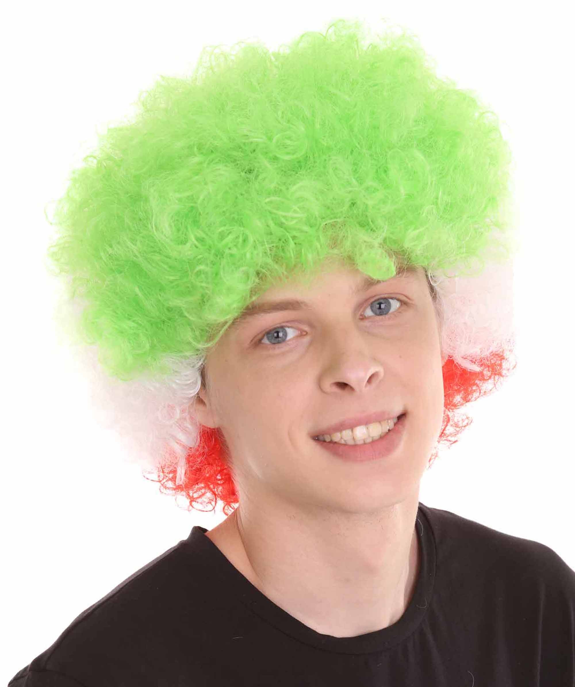 Tri Color Color Wig Jumbo Tri Color Afro Wig - HalloweenPartyOnline