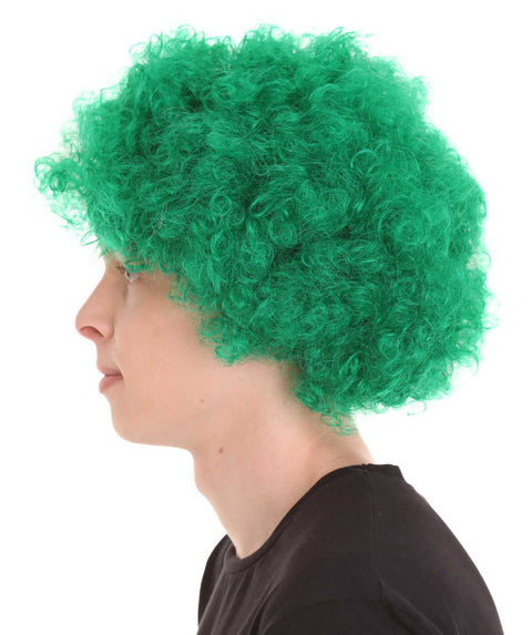 Jumbo Algeria Sport Afro Fun Wig | Super Sized White Green Wig