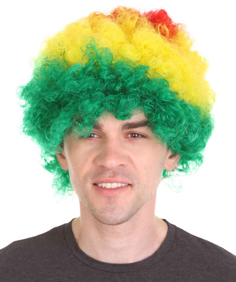 Sport Afro Fun Wig collection | Jumbo Red Yellow Wig