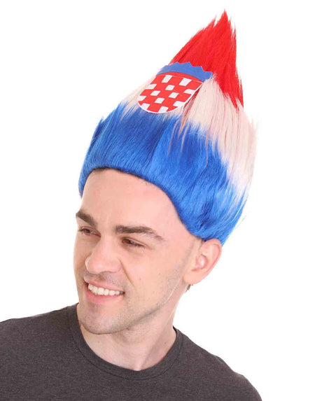 Croatia Flag Troll Wig