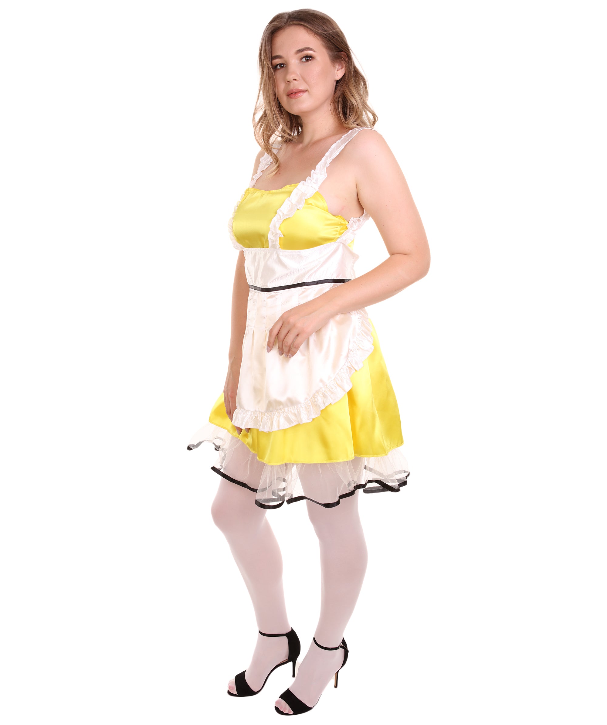 Sexy French Maid Light Yellow Costume