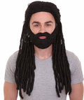 Science Fiction Movie | Men's Long Length Braided Black Dreadlocks Wig | Premium Breathable Capless Cap