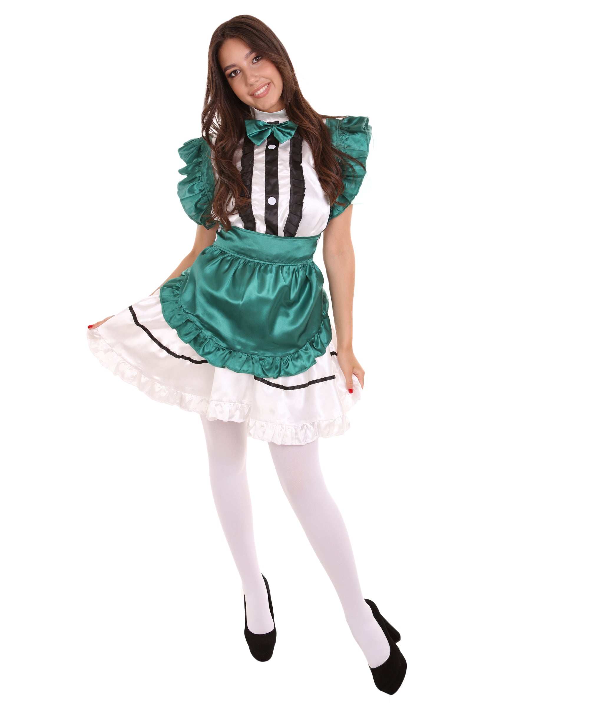 Adult Women's Anime Cosplay French Maid Fancy Uniform Costume | Dark Green Cosplay Costume - S Adult Women's Anime Cosplay French Maid Fancy Uniform Costume | Dark Green Cosplay Costume - S