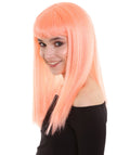 Pink Color Straight Shoulder Length Trendy Dreamcicle Wig