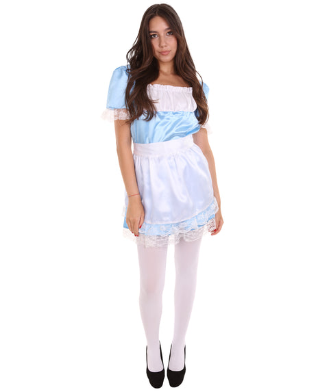 Adult Women's Traditional Maid Uniform Costume | Medium Blue Cosplay Costume