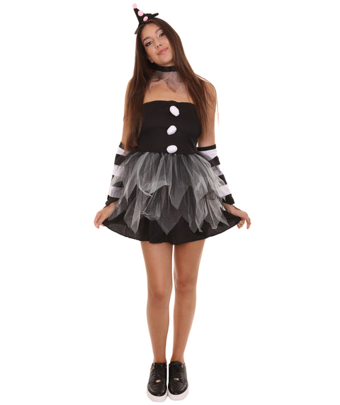 Adult Women's Scary Clown Costume | Black & White Cosplay Costume