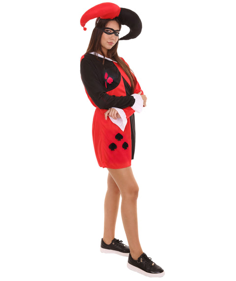 Adult Women's Clubs Poker Dress Costume | Black & Red Cosplay Costume