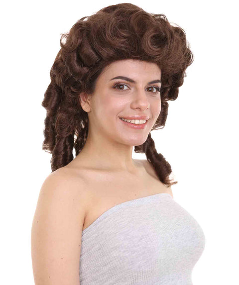 Brown Women's Colonial Lady  White Historical Wigs 