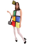 Adult Women's Rubik's Cube Costume | Multi Halloween Costume