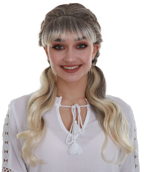Women's Blonde Pigtails Trendy Wig