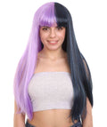 Women's two-tone long straight wig