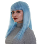 Dreamcicle | Women's Icy Blue Color Straight Shoulder Length Trendy Dreamcicle Wig