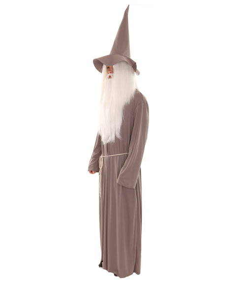 Adult Men's Wizard Hat & Robe TV/Movie Costume | Grey Cosplay Costume