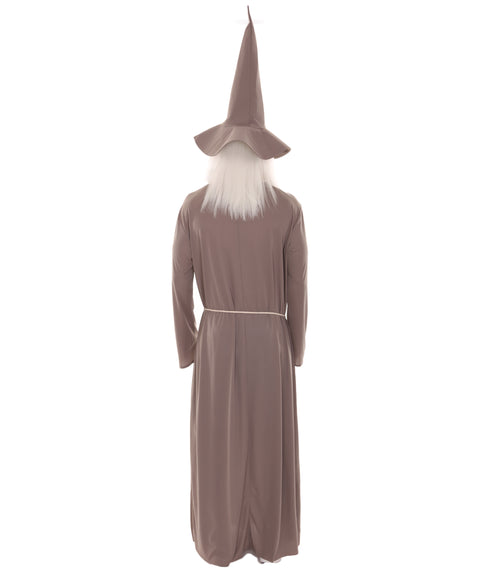 Adult Men's Wizard Hat & Robe TV/Movie Costume | Grey Cosplay Costume