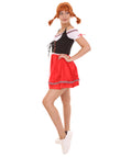 Adult Women's Oktoberfest Beer Girl Costume | Red Black and White Halloween Costume