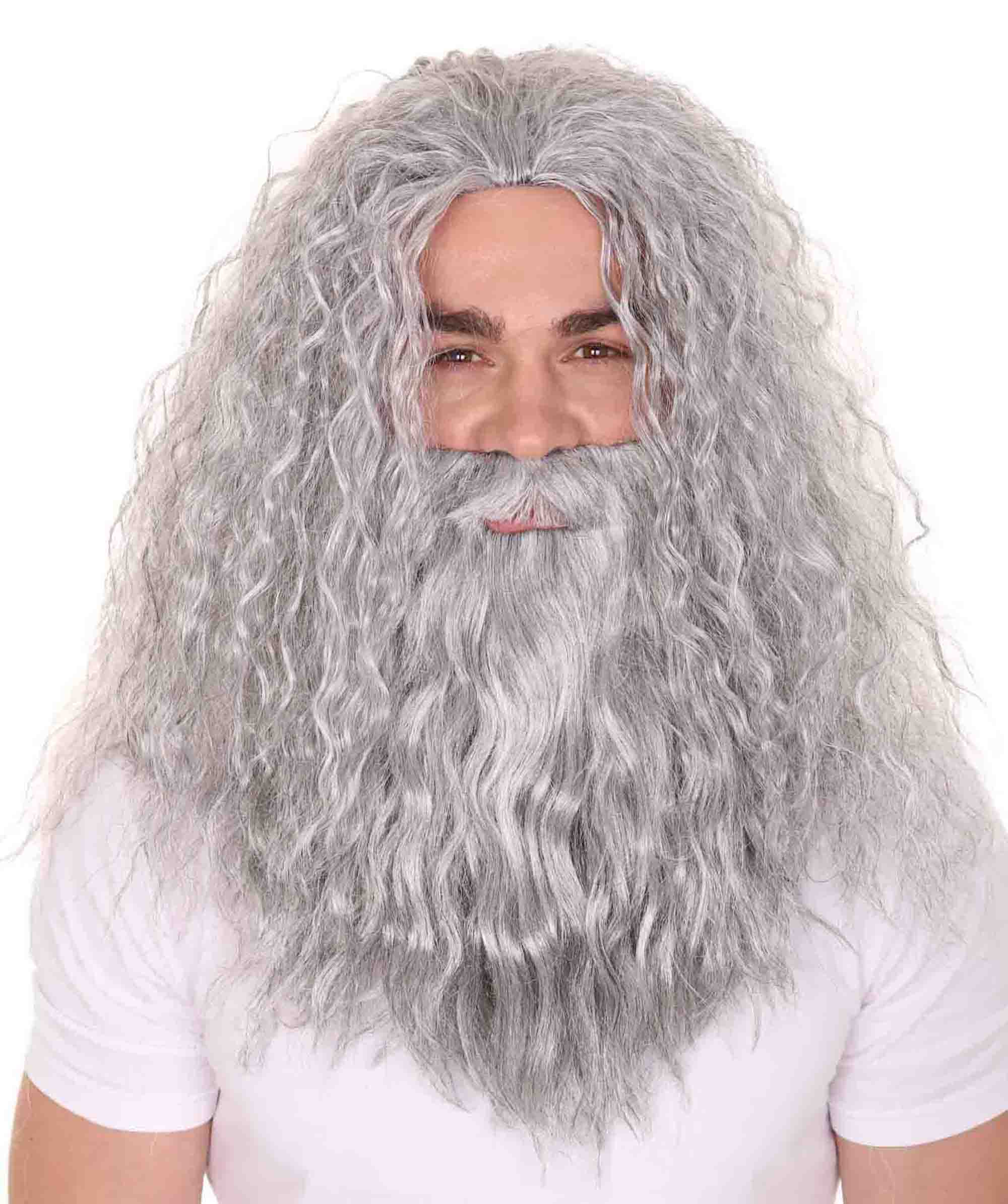 Grey men's Wig | Wig & Beard for Cosplay Wizard