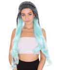 Womens Fantasy Braided Wig , Blue TV/Movie Wigs , Premium Breathable Capless Cap