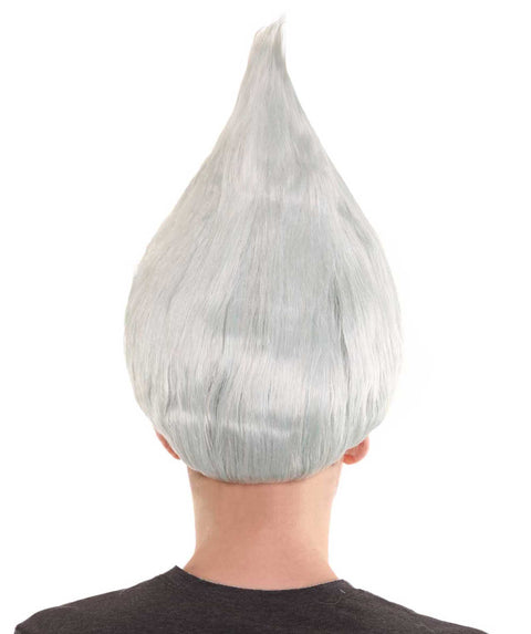Unisex Silver White Troll Style Wig | Cosplay Halloween Wig | Premium Breathable Capless Cap