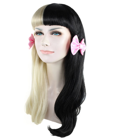 Adult Women's Wig / Light Pink Bows | Black & Blonde Celebrity Wig | Premium Breathable Capless Cap