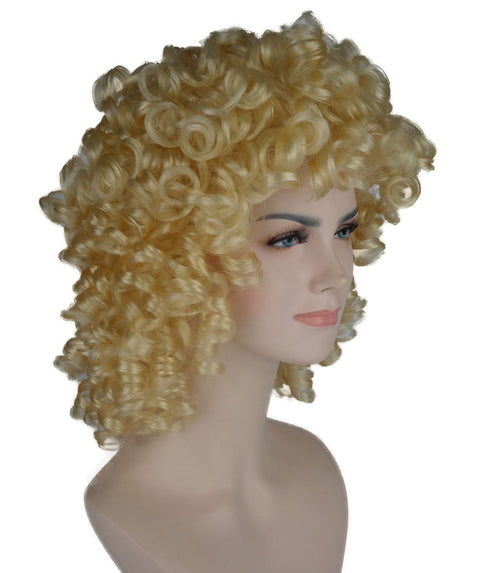 Women's Medium Curly Olympian Lady Wig Collection | Cosplay Halloween Wigs | Premium Breathable Capless Cap