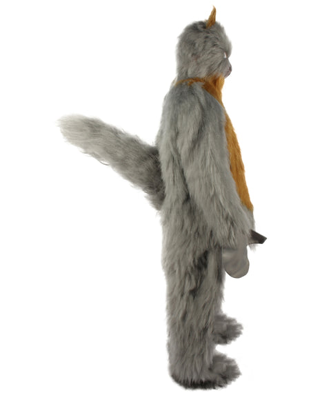 HPO Grey and Brown Squirrel Costume with Mask and Tail  - Long Breathable Synthetic Fibers Bundle