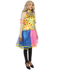 Adult Women's Circus Clown Party Dress Costume | Multi Color Cosplay Costume
