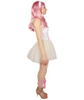 Adult Women Burlesque Dancer Costume , Pink & White Cosplay Costume