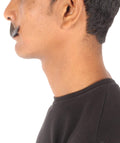 Men's Natural Mustache | Dark Brown | Human Facial Hair | HPO