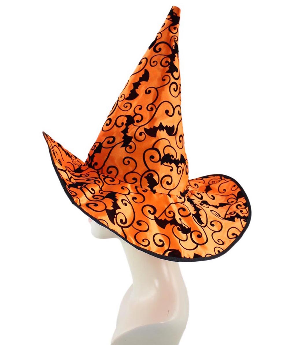 Orange Stripe Witch Hat with hair main image 0