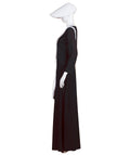 Adult Women's Dress Handmaid Costume with Bag and Bonnet | Black Cosplay Costume