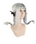 Singer Womens Ponytail Wig | White & Grey Celebrity Wig | Premium Breathable Capless Cap