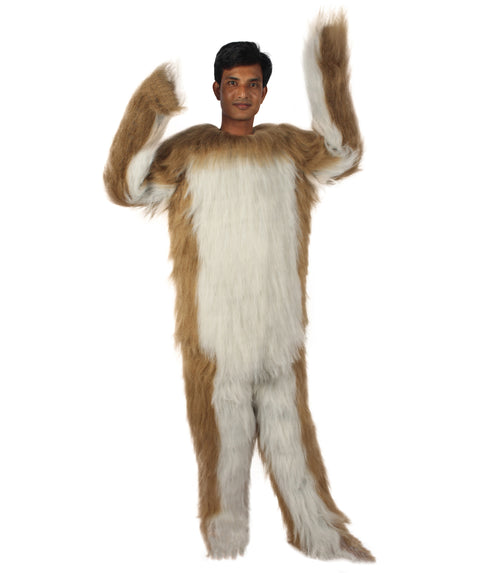 HPO White and Brown Rabbit Costume  - Long Synthetic Fibers